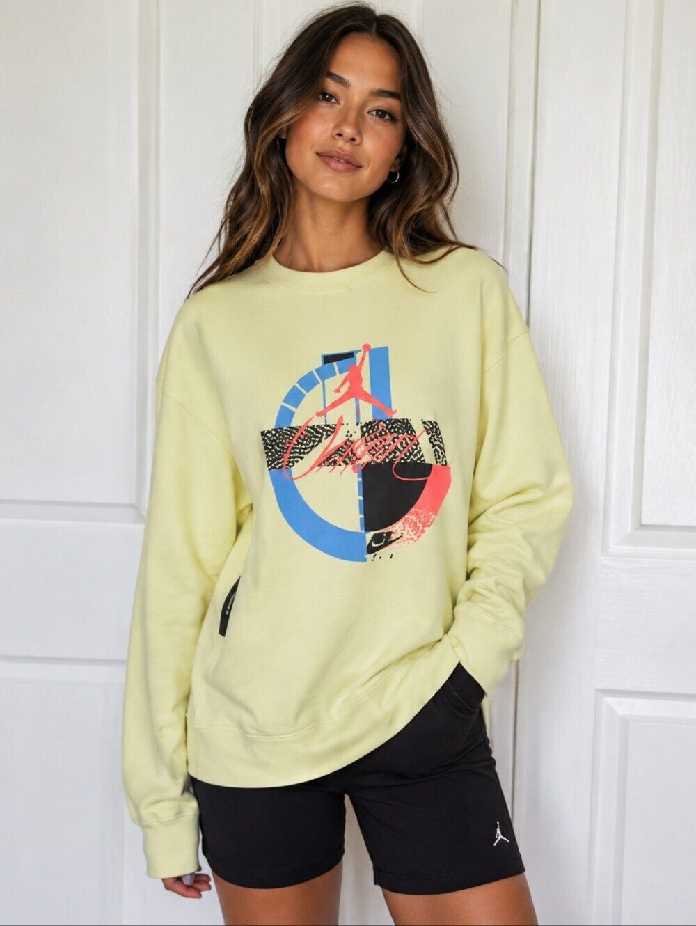 Jordan x Union 2.0 Flight Crew Neck Long Sleeve In Pale Yellow